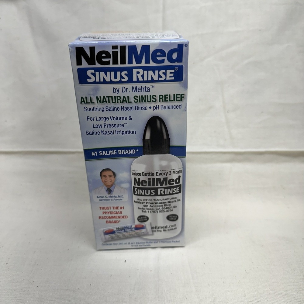 NeilMed Sinus Rinse All Natural Relief Saline Nasal Irrigation Kit 8oz‎ Bottle